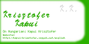 krisztofer kapui business card